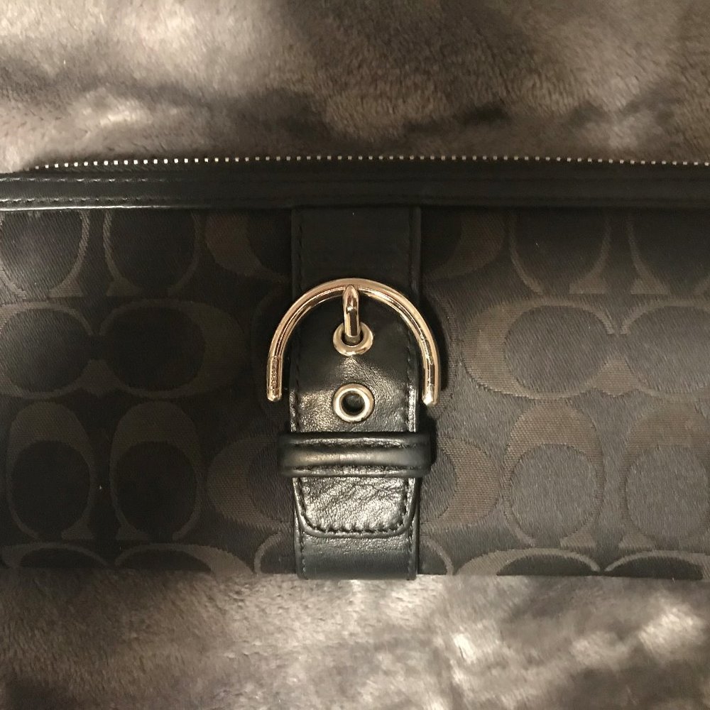 Black Fabric Coach Wallet
